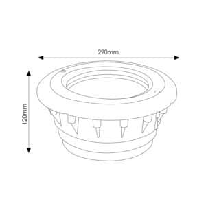 Carcasa para Bombilla Piscina Empotrable PAR56 IP68 para Hormigón y Liner - Imagen 4