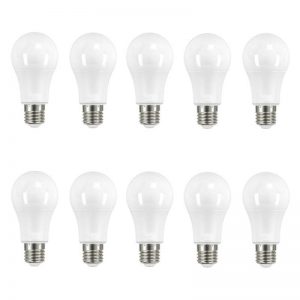 Pack 10 bombillas LED E27 10w A60 240º en luz fría, neutra o cálida