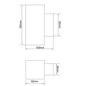 Aplique pared exterior LED bidireccional 12w con dos GU10 - Imagen 5