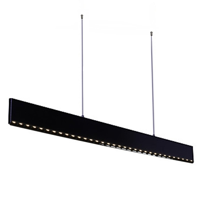 Lámpara LED lineal colgante negra 36w chip Osram UGR 16