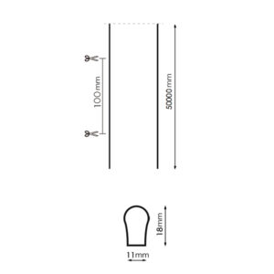 Tira Neón LED 7.5 W/m Regulable 220V AC 120 LED/m Semicircular 180º Blanco  Neutro IP67 a Medida Corte cada 100 cm - efectoLED