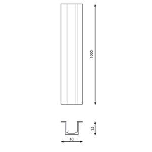 Perfil de aluminio con alas para tiras neón LED 24V/220V 1m - Imagen 3