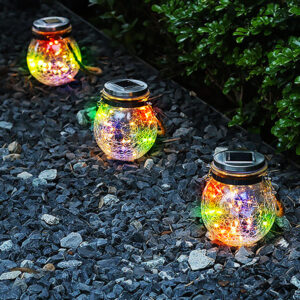 Farol solar LED RGB de cristal redondo colgable - Imagen 3
