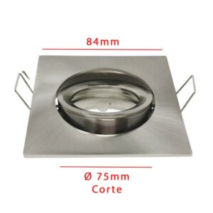 Aro cuadrado orientable para GU10 o MR16 8,4cm aluminio color blanco o cromo mate - Imagen 3