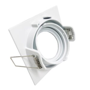 Aro cuadrado orientable para GU10 o MR16 8,4cm aluminio color blanco o cromo mate - Imagen 7