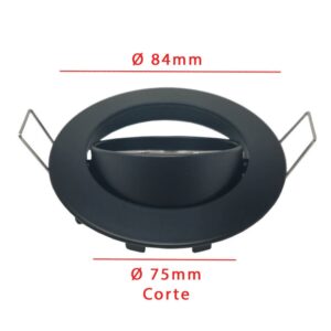 Aro redondo orientable para GU10 o MR16 8,4cm aluminio - Imagen 3