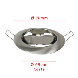 Aro redondo orientable para GU10 o MR16 9cm acero color blanco - Imagen 3
