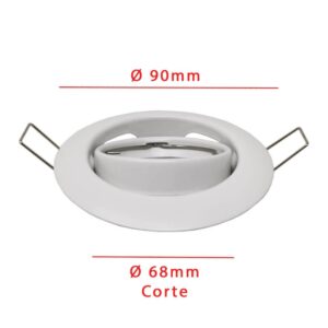 Aro redondo orientable para GU10 o MR16 9cm acero color blanco - Imagen 6