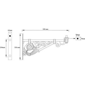 Brazo pared de aluminio para farola de 52cm - Imagen 3