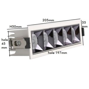 Downlight LED en línea OSRAM 25w UGR17 24º 140lm/w 20,5cm 2750lm - Imagen 6
