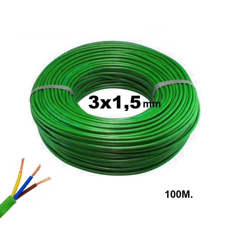 Manguera de tres cables de 1,5mm 100 metros RZ1-K
