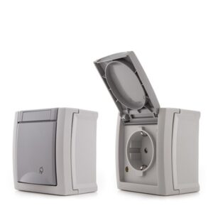 Toma de corriente exterior Panasonic Pacific 2P + T 16A 250v IP54 gris - Imagen 6