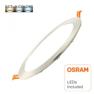 Placa LED Slim Circular 15W Acero Inox - CCT - OSRAM CHIP DURIS E 2835