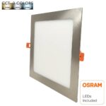 Placa LED Slim Cuadrada 20W Acero Inox – CCT – OSRAM CHIP DURIS E 2835