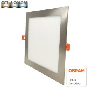 Placa LED Slim Cuadrada 20W Acero Inox - CCT - OSRAM CHIP DURIS E 2835