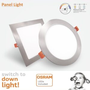 Donwlight LED cuadrado metálico 15w OSRAM CCT acero inox. 17,5x17,5cm 1650lm - Imagen 4