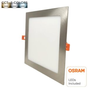 Donwlight LED cuadrado metálico 15w OSRAM CCT acero inox. 17,5x17,5cm 1650lm - Imagen 9