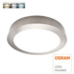 Plafón LED 15W – Circular Acero Inox – CCT – OSRAM CHIP DURIS E 2835
