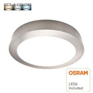 Plafón LED 15W - Circular Acero Inox - CCT - OSRAM CHIP DURIS E 2835