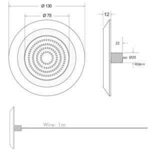 Foco led RGB sumergible de superficie para piscinas 12v 12w IP68 - Imagen 9