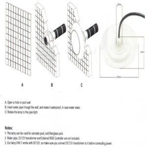 Foco led RGB sumergible de superficie para piscinas 12v 12w IP68 - Imagen 11