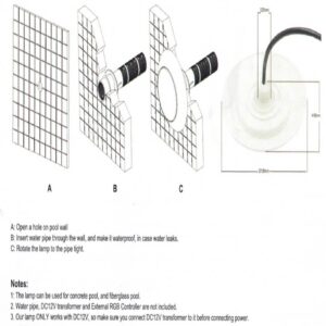 Foco led sumergible de superficie para piscinas 12v 12w IP68 4000K - Imagen 4