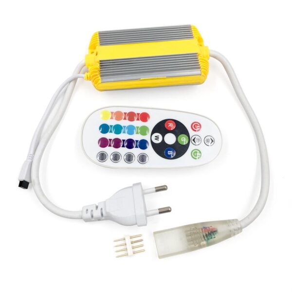 Rectificador de Tira LED RGB a 220V de 10mm + Mando Multifunción