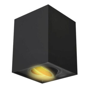 foco led de superficie orientable gu10 negro